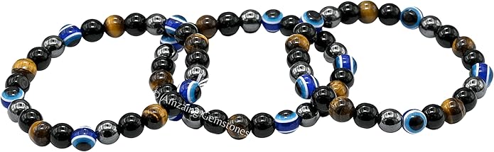 Natural Healing Crystal Bracelet for Women - Mens Bracelet Energy Balancing Gemstones Set - Adjustable Stone Bead Bracelet for Men and Women - Chakra Crystal Therapy Accessory, Meditation