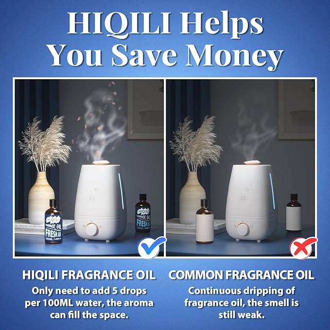 HIQILI Fresh Air Fragrance Oil 100ml for Diffuser Car Freshies, Clean Fresh Scent for Candle Making Soap Laundry 3.38 Fl Oz