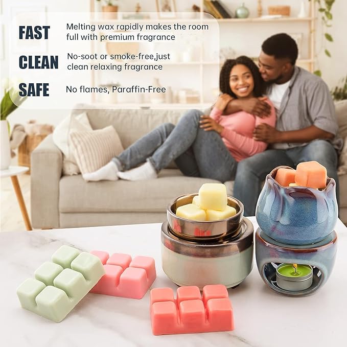 UCC Premium Wax Melts, Fall Variety Fragrance Melts, Scented Soy Wax Melts Cubes, Natural Plant Based Highly Scented Wax Melts Tarts, 4 Pack