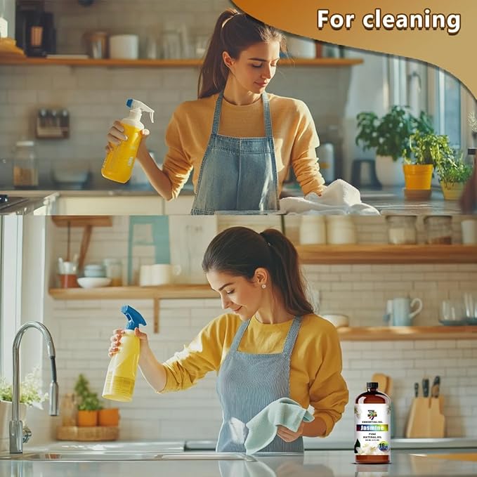 Jasmine Essential Oil (16 oz / 480 ml) – Jasmine Oils for diffusers, humidifiers, Home Baths, Cleaning Products, Yoga, DIY Soaps and DIY Scented Candles