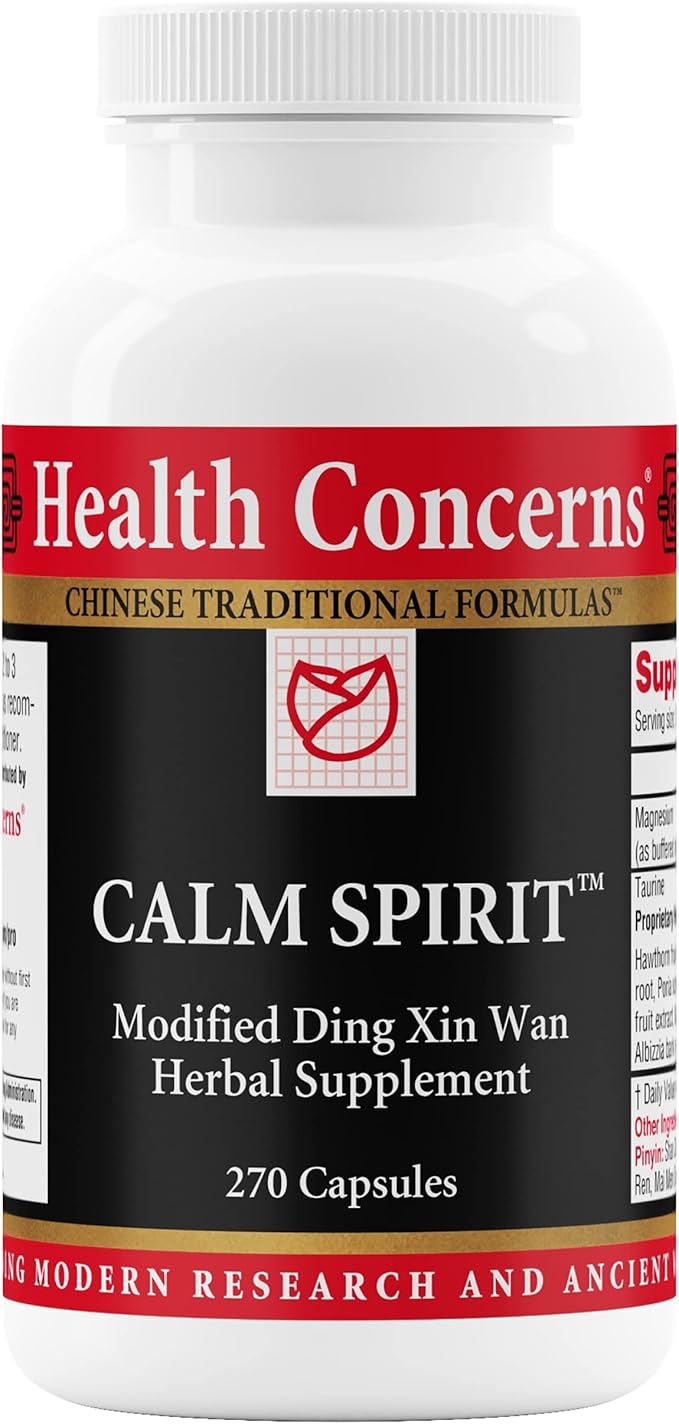 Health Concerns Calm Spirit - Stress Relief Supplement with Chinese Herbal Blend - Supports Calm Mood, & Emotional Wellness - Magnesium Glycinate & Hawthorn Extract - 270 Capsules