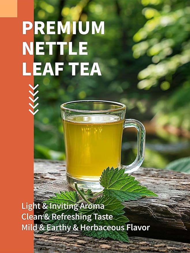 HYNTMYT Nettle Leaf Tea Bags, Natural & Pure Stinging Nettle Leaf Tea, Earthy & Fresh Flavor, Caffeine Free, 120 Count