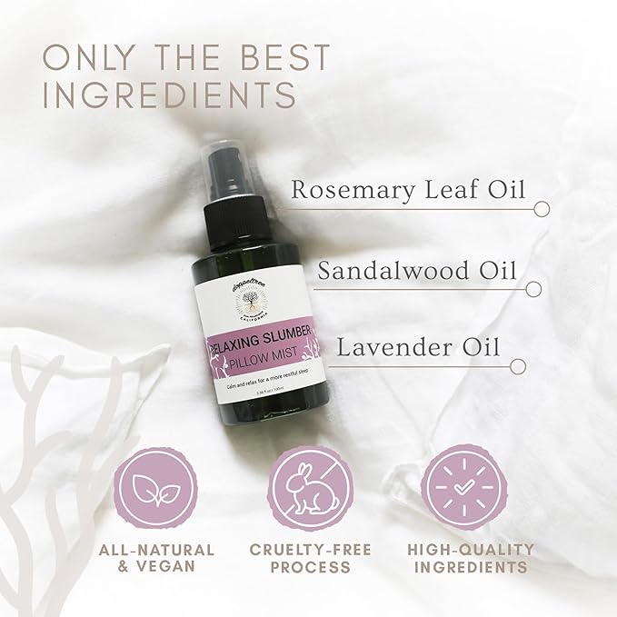 Doppeltree All Natural Pillow Spray for Sleep - Aromatherapy Lavender Mist for Acne and Linen Fabric Refresher with Essential Oil - Natural Sleep Aid