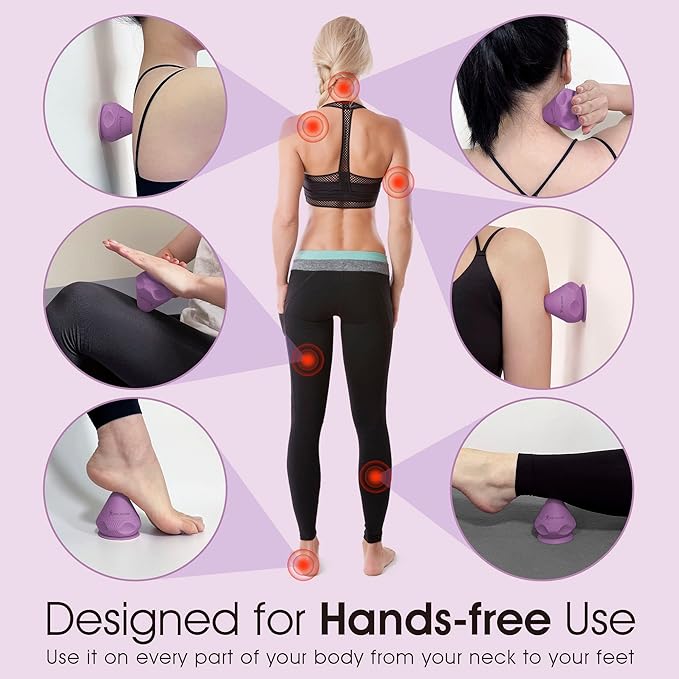 Solacium Mountable Massage Therapy Tool - Multi-Surface Suction Cup Wall Massage Tool for Sore Muscles, Myofascial Release, Stress Relief, Trigger Point and Deep Tissue Massage (Purple)