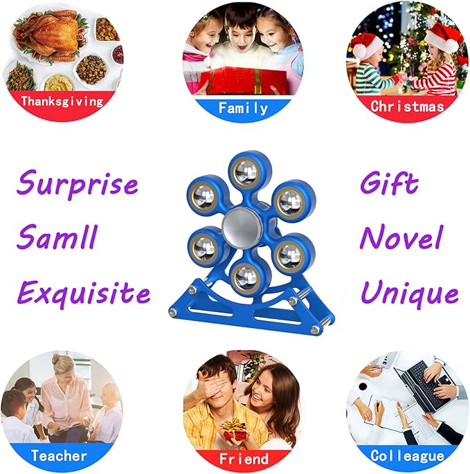Desk Toys for Fidget Ferris-Wheel Spinner: 4mins Metal Cool-Gadgets Kinetic-Toy, Cool-Stuff for Kid Children Teen Adult EDC-Toy, ADHD Tools Stress Relief for Office Home School Men Woman Christmas