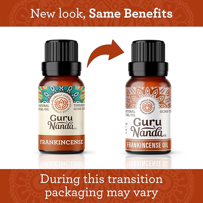 GuruNanda Frankincense Essential Oil (2x0.5 Fl oz), 100% Pure, Natural, Undiluted Aromatherapy Oil for Diffusers, Supports Join Health & Radiant Skin
