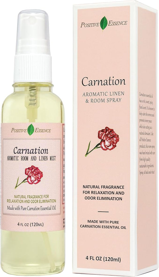 Carnation Linen & Room Spray, Natural Aromatic Bathroom Spray Made with Pure Essential Oils, Refreshing Home Fragrance
