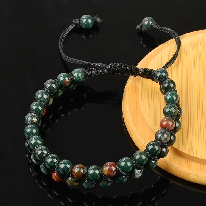 MASSIVE BEADS Double Layer Natural Chakra Healing Power Crystals Macrame Bracelet Yoga Stone Beads Gemstone Meditation Relax Anxiety Bangle for Unisex Women Men