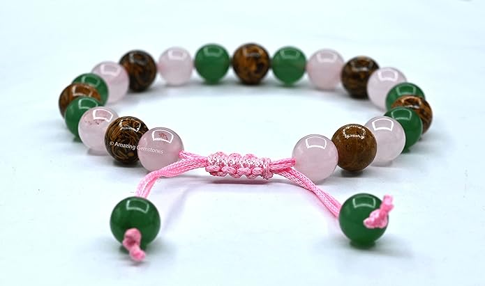 Natural Healing Crystal Bracelet for Women - Mens Bracelet Energy Balancing Gemstones Set - Adjustable Stone Bead Bracelet for Men and Women - Chakra Crystal Therapy Accessory, Meditation