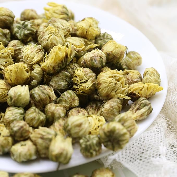 FullChea - Top Grade Chinese Chrysanthemum Tea - 3.52oz/100g - Premium Natural Dried Chrysanthemum Flower - Tai Ju Herbal Tea Loose Leaf - Non-GMO - Caffeine-free - Sweet & Fresh (Pack of 2)