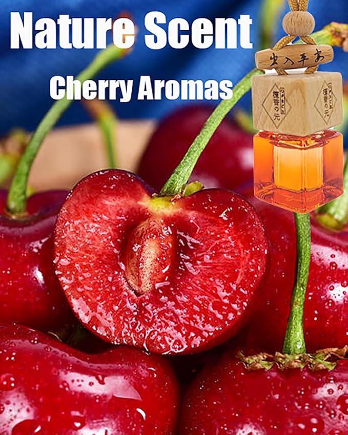 Car Air Fresheners 8ml Automotive Scents | 45-Days Long-Lasting Keep Fragrance | Automobile Hanging Diffuser Bottles | Remove Auto Odor Fresh Air for Men Home Deodorizer (Cherry)