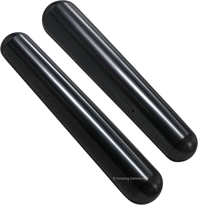 Amazing Gemstone Shungite Crystal Wand Massage Stick - Pelvic Wand Gua Sha for Adults - Crystals and Healing Stones Massage Wands for Adults Gifts (Smooth)