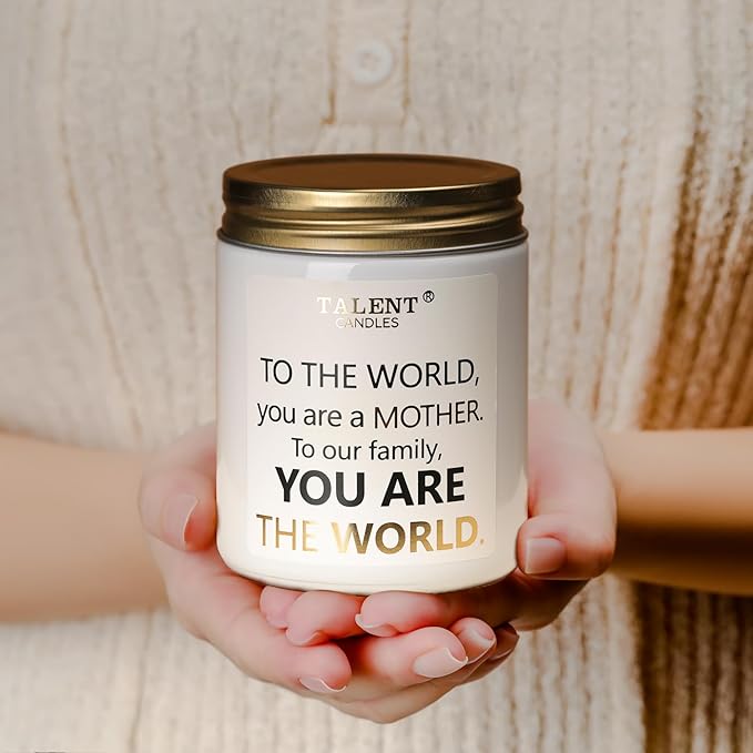 Gifts for Mom from Daughter Son Kids, Warm Night Scented Candle, 8.4oz, Jar, Modern, Gold, Mother's Day