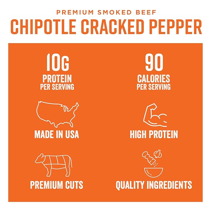 Chef's Cut Real Steak Chipotle Cracked Pepper Jerky, 2.5 Ounce (4 Pack)