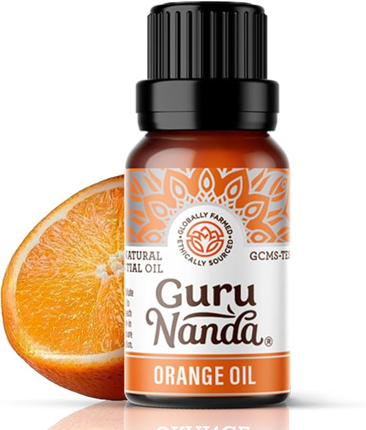 GuruNanda Orange Essential Oil, 100% Pure, Natural & Undiluted Aromatherapy Oil for Diffusers & DIY Recipes, Uplifts Mood & Supports Glowing Skin (0.5 Fl Oz)