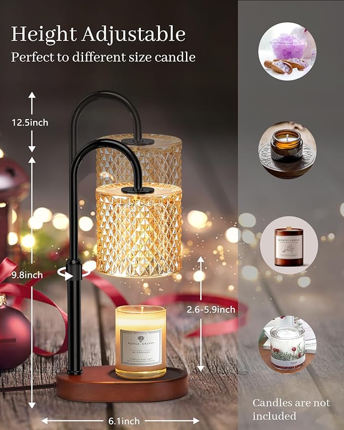 Candle Warmer Lamp with Timer Dimmer Height Adjustable for Women Birthday Gift, Mothers Day Gift, House Warming Gifts New Home Decor, Electric Candle Warmer Gifts for Women