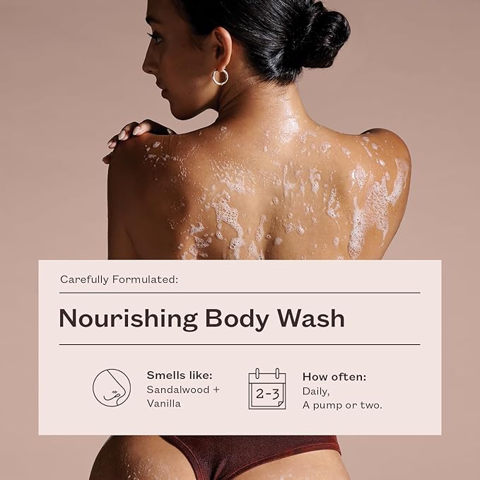 frank body Nourishing Body Wash | Hydrating & Gentle Cleanser | Oat Extract, Avocado Oil & Squalane | Sandalwood & Vanilla Scent | Vegan & Cruelty Free | 360ml