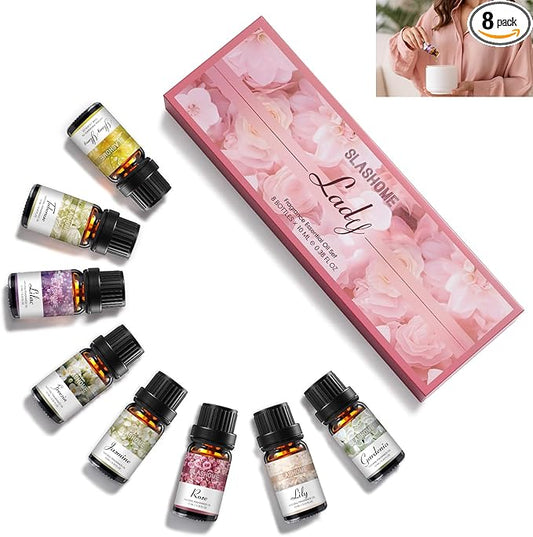 Women Essential Oils Set | 8 Pcs Autumn Essential Oils for Diffusers for Home, Fragrance Oil for Candle, Aromatherapy Gift Set | Pumpkin Pie, Cinnamon, Apple Cider, Vanilla, Fall Leaf & More