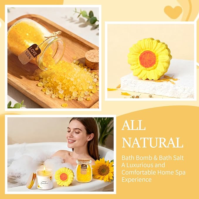Golray Sunshine Gift Baskets for Women, Unique Birthday Gifts for Women, Self Care Spa Gifts for Her Best Friends Bestie Sister Mom Female,Get Well Soon Thinking of You Care Package