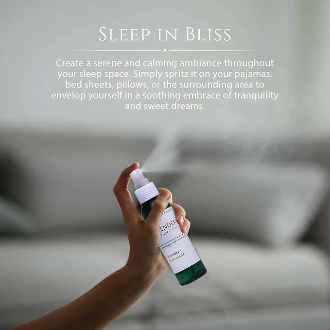 Lavender Sleep Spray for Pillows, Linens & Pajamas – Natural Calming Lavender & Chamomile Aromatherapy Mist with Amethyst & Reiki Energy. Deep Sleep + Bedtime Relaxation for Adults & Kids. 4 ounce (2)