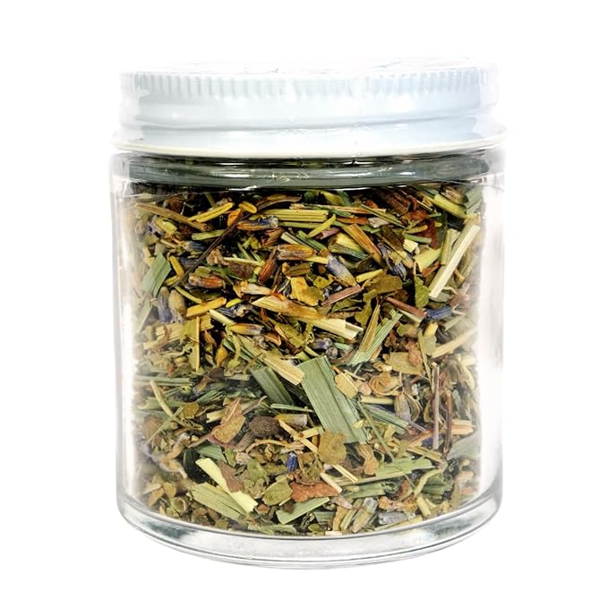 Lemon Lavender Blend, 3/4 oz (21 g) - Relaxing Herbal Beverage Tea in Glass Jar by Smoke Camp Crafts