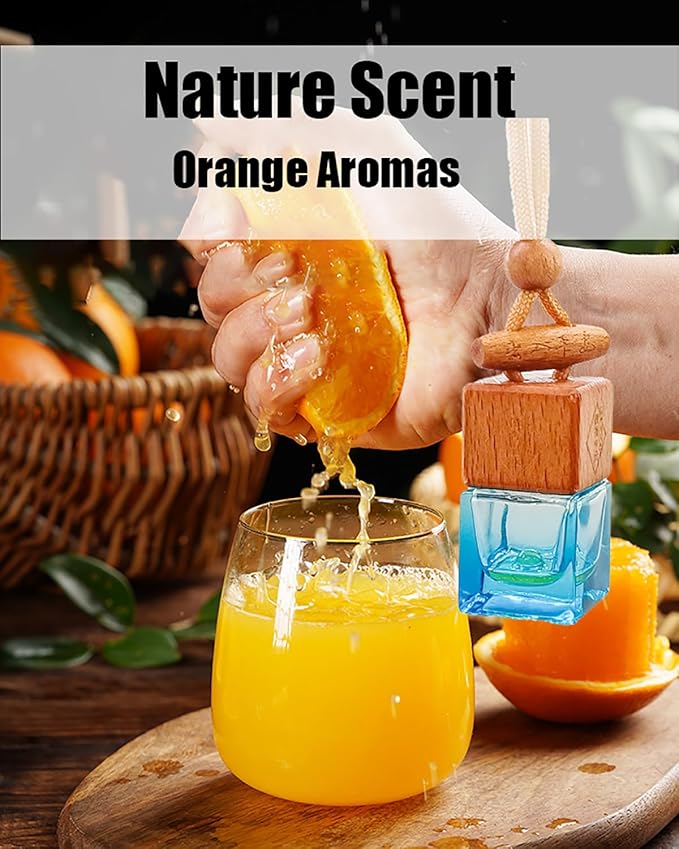Car Air Fresheners 8ml Automotive Scents | 45-Days Long-Lasting Keep Fragrance | Automobile Hanging Diffuser Bottles | Remove Auto Odor Fresh Air for Men Home Deodorizer (Orange)
