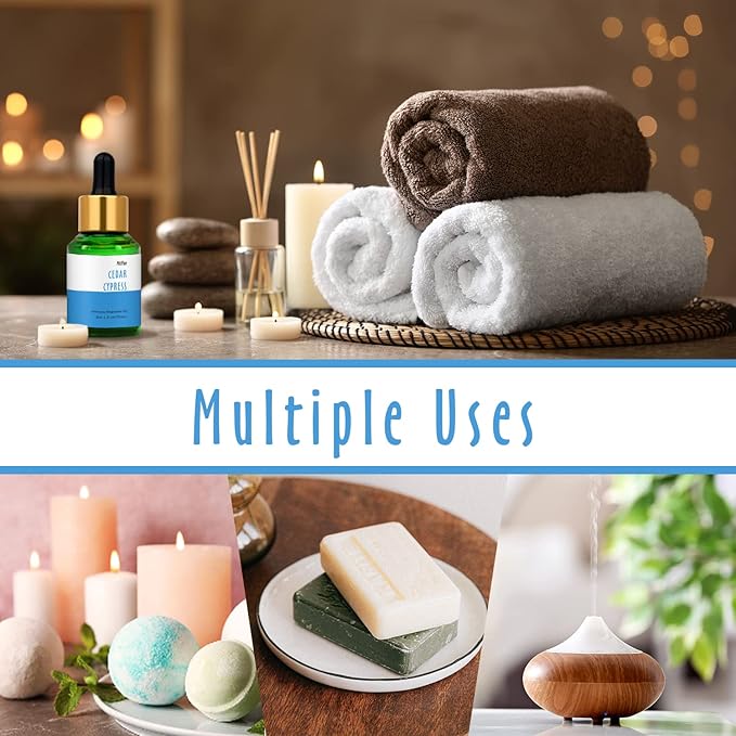 30ml Cedar Cypress Fragrance Oil, MitFlor Premium Grade Fragrance Essentials Oil for Soap & Candle Making, Large Size Aromatherapy Diffuser Oil, Refreshing Woody Scent for Home Fragrance