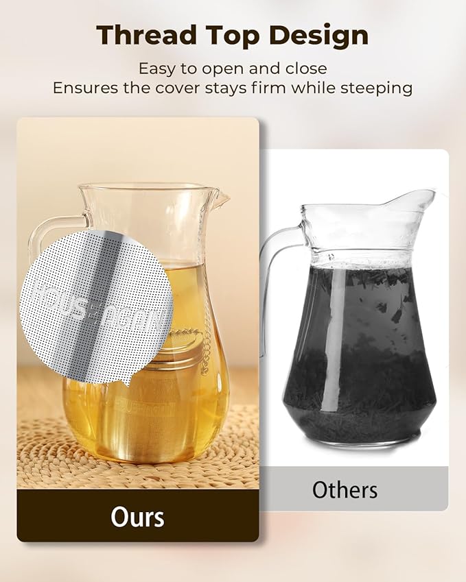 House Again Large Tea Infuser, Extra Fine Mesh Tea Strainers for Loose Tea, 18/8 Stainless Steel Tea Strainer with Extended Chain Hook, Tea Steeper for Brew Tea, Spices & Seasonings, for Multi Cups