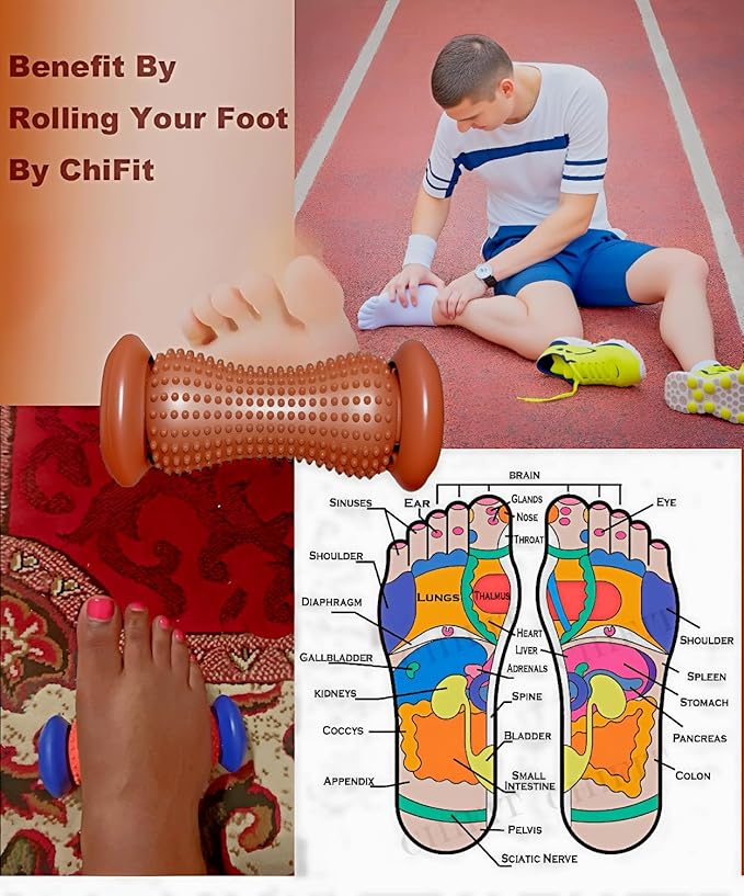 Manual Foot Massager Roller for Plantar Fasciitis Relief, Portable Deep Tissue Muscle Massage Roller for Foot Arch and Heel Pain, Effective Reflexology Tool Relax The Nerves (Chocolate)