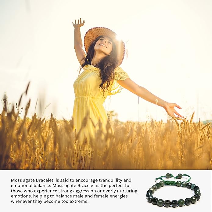 Energy Protection Crystal Handmade Adjustable Bead Bracelet Perfect for Men, Women’s Gift - Gemstone Healing Stretch Bracelet Pulsera Para Hombre Mujer Stocking Stuffer