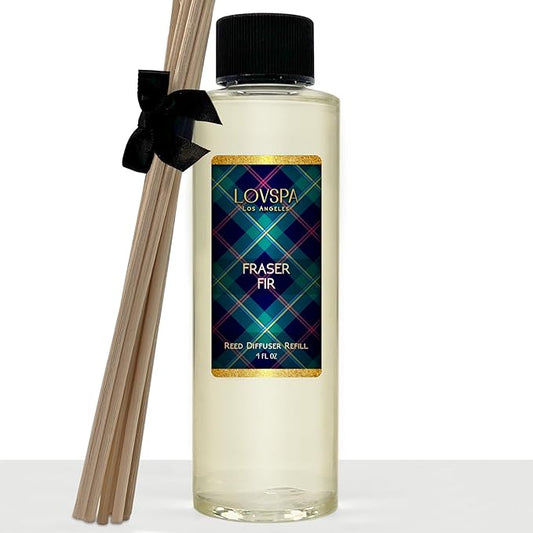 LOVSPA Fraser Fir Pine Diffuser Oil - Holiday Essential Oils for Diffuser Refill & Air Freshener Room Spray - Long-Lasting & Natural Home Fragrance, Scented Oil for Diffusers, USA Made, 4oz