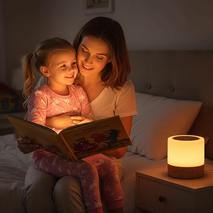 Baby Night Light Nursery Lamp: Touch Dimmable Light for Breastfeeding Kids - Eye-Caring LED Soft Warm White - USB Rechargeable Portable Bedside for Toddlers Bedroom Living Room