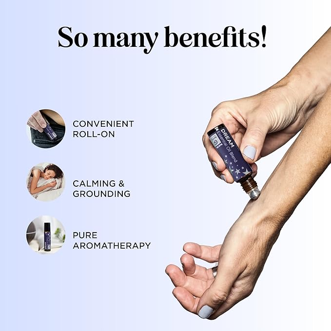 Sleep Essential Oil Roll On - Aromatherapy Essential Oil Roller for Restful Sleep and Relaxation with Pure Lavender & Roman Chamomile - Calming Pre-Diluted Blend for Nighttime Aromatherapy (1-Pack)