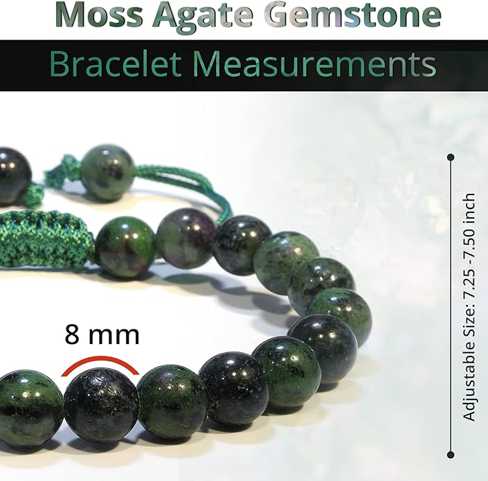 Energy Protection Crystal Handmade Adjustable Bead Bracelet Perfect for Men, Women’s Gift - Gemstone Healing Stretch Bracelet Pulsera Para Hombre Mujer Stocking Stuffer