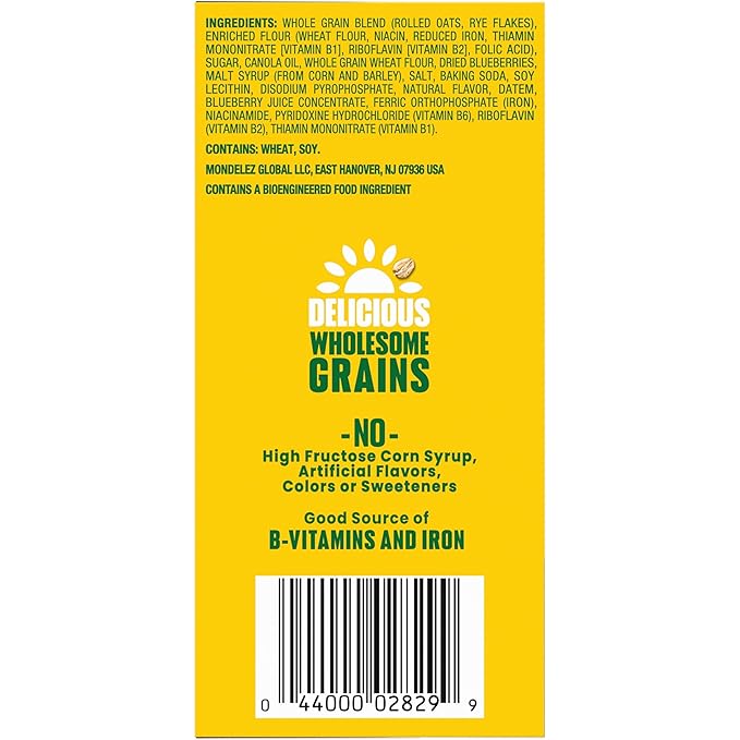 belVita Breakfast Bars Biscuits, Blueberry, 30 Total Packs, 6 Boxes (4 Biscuits Per Pack)