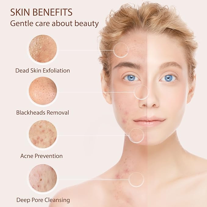 Face Scrubber | Facial Cleansing Brush Exfoliator Skin Care Products Beauty Products Powered Electric Wash Exfoliating Spin Cleanser Cleaning Scrub Including 7 Heads (Rose Quartz)