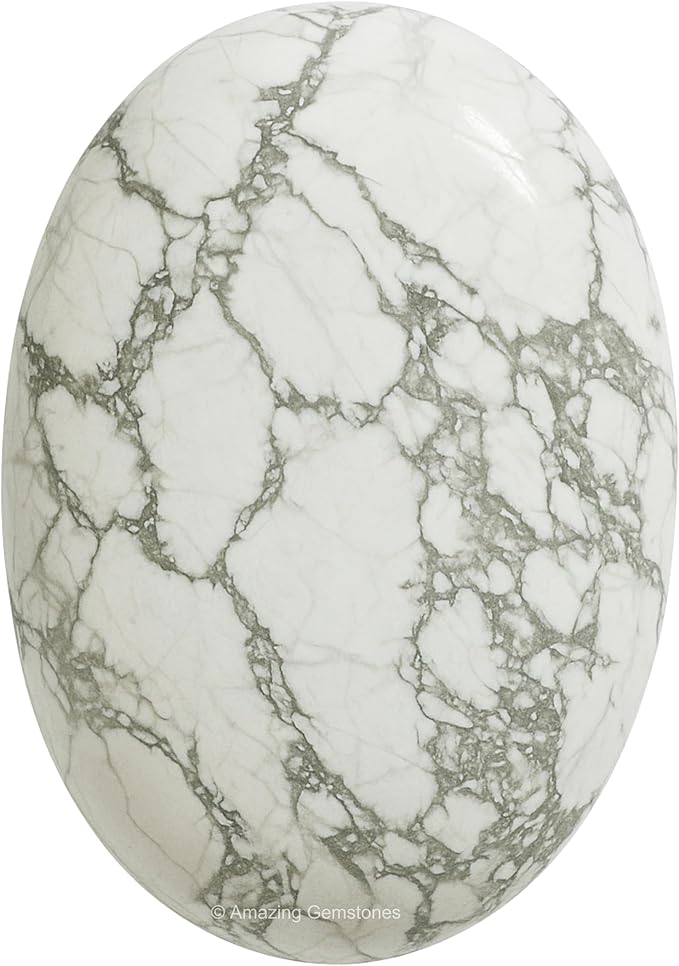 Amazing Gemstone Howlite Crystals and Healing Stones - Large Palm Stone Crystals Piedra - Crystal for Good Luck, Balanced Positive Energy, Meditation - Unique Stocking Stuffers Gifts for Women, Men