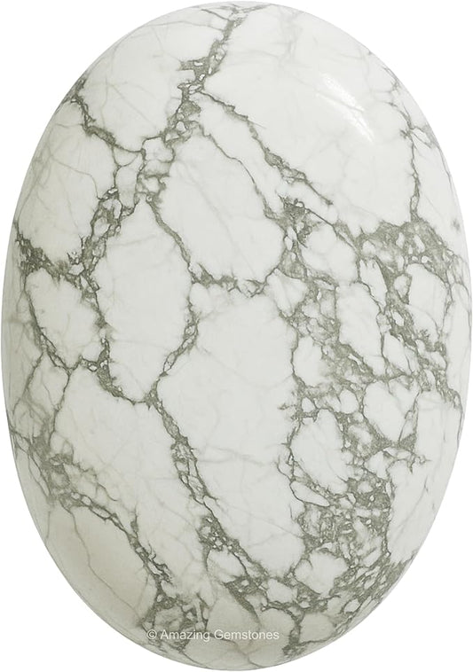 Amazing Gemstone Howlite Crystals and Healing Stones - Large Palm Stone Crystals Piedra - Crystal for Good Luck, Balanced Positive Energy, Meditation - Unique Stocking Stuffers Gifts for Women, Men