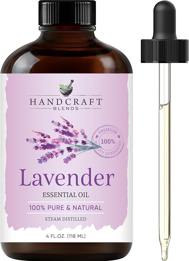 Handcraft Blends Lavender Essential Oil – Huge 4 Fl Oz – 100% Pure and Natural – Premium Grade Essential Oil for Diffuser and Aromatherapy, Skin, Massage, Candle and Soap Making Fragrance
