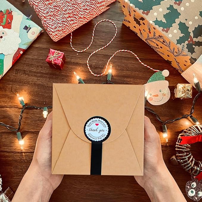 Brown Gift Box with Stickers, 10 Pack Small Cute Boxes for Gifts, Candy, Cookie, Chocolate, Craft, Candle, Party, Birthday and More(4.75” x 4.75” x 3.53”)