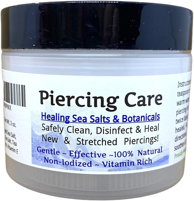 Urban ReLeaf Piercing Care - Healing Sea Salt & Botanical Aftercare - Safely Clean & Heal New & Stretched Piercings - 1 (3 Ounce)