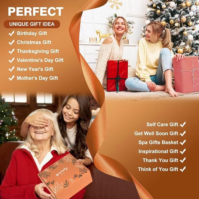 Fall Gifts for Women Orange,Halloween, Birthday Gifts for Mom Her Wife Friend w/Fall Candle,Fall Home Decor,Self Care Get Well Gifts Spa Set, Christmas Thanksgiving Halloween,Boo Basket Gifts Box Cozy