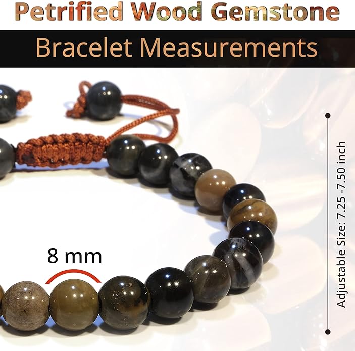 Energy Protection Crystal Handmade Adjustable Bead Bracelet Perfect for Men, Women’s Gift - Gemstone Healing Stretch Bracelet Pulsera Para Hombre Mujer Stocking Stuffer