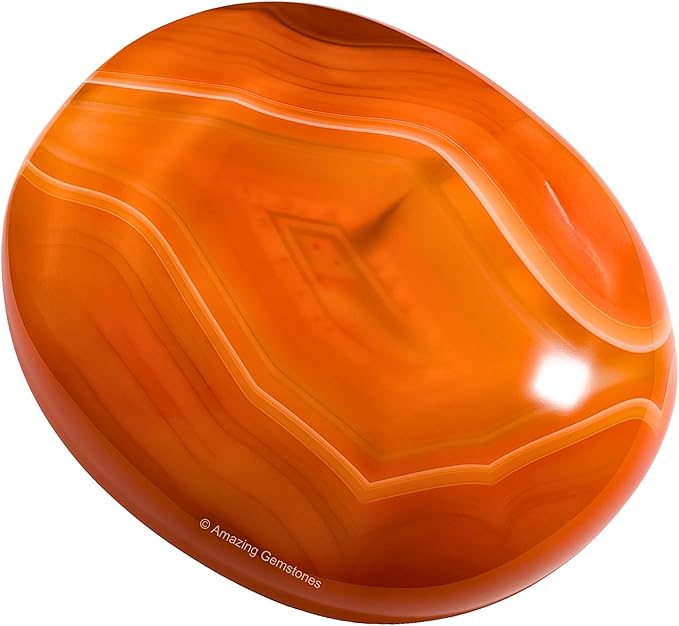 Amazing Gemstone Carnelian Crystals and Healing Stones - Large Palm Stone Crystals Piedra - Crystal for Good Luck, Balanced Positive Energy, Meditation - Unique Stocking Stuffers, Gifts for Women, Men