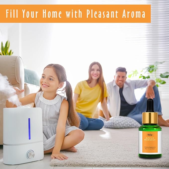 Apple Harvest Fragrance Oil, MitFlor 30ml Premium Fragrance Oil for Diffuser for Home, Soap & Candle Making Scents, Fruit Aromatherapy Diffuser Oil, Crisp and Inviting Scent