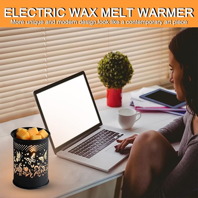 kobodon Metal Wax Warmer Candle Wax Burner, Electirc Wax Melt Warmer Candle Melter and Wax Warmer for Home Office Decor(Fox)
