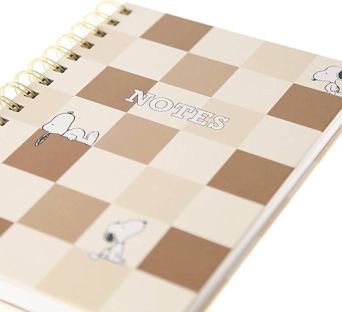 Graphique Snoopy Hardbound Spiral Journal, 160 Ruled Pages Hard Cover Notebook, Diary, Lists, Record Month and Date, Premium Paper, 6” x 8”