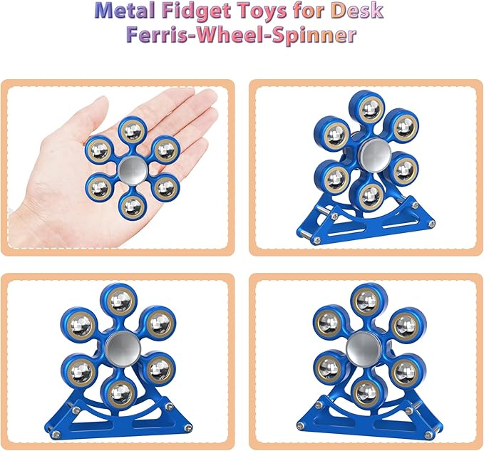 Desk Toys for Fidget Ferris-Wheel-Spinner: 4mins Kinetic-Spinning Cool-Gadgets, Cool-Stuff Thing Toy for Office School Home Man Women Christmas, Stress-Relief Game Gifts for Adult Teen Children Kid