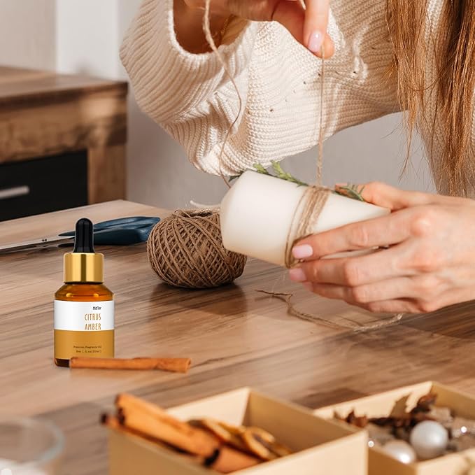 Citrus Amber Fragrance Oil, MitFlor Hotel Collection Diffuser Oil, Large Size Premium Fragrance Oil for Soap & Candle Making, Essential Diffuser Oil for Home Fragrance, 30ml