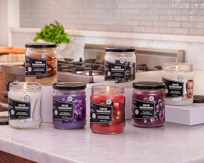 Almond Sugar Cookie Odor Eliminating Highly Fragranced Candle - Eliminates 95% of Pet, Smoke, Food, and Other Smells Quickly - Up to 80 Hour Burn time - 12 Ounce Premium Soy Blend